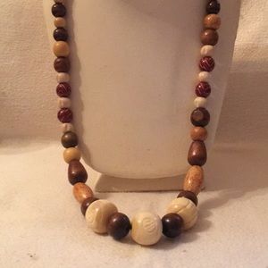 Wood and bone necklace